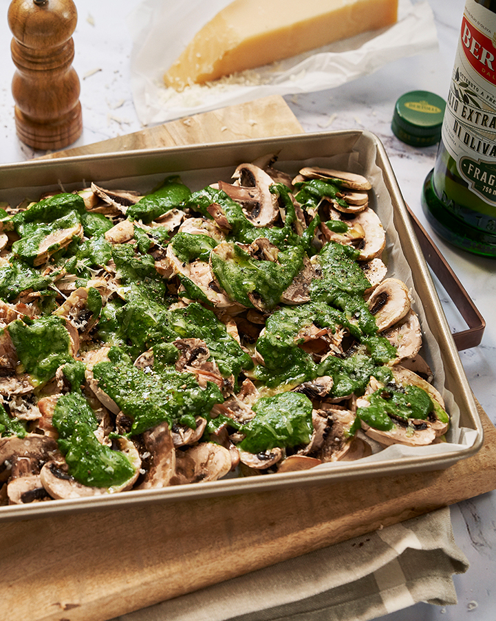 Mushroom Carpaccio and Creamed Spinach – Bertolli
